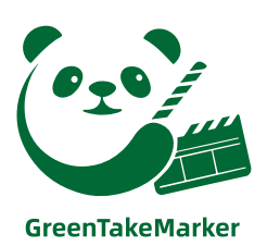 GreenTakeMarker logo: panda with clapperboard